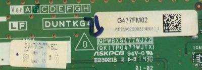 T-CON PARA TV SHARP / NUMERO DE PARTE DUNTG477WE02 / QPWBXG477WJZZ / QKITPG477WJTX / G477FM02  / PANEL JE695D3HC50R / LC-70LE660U - Imagen 2